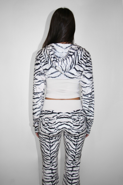 Load image into Gallery viewer, Zebra Velour Sculpting Hoodie
