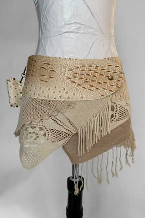 BELTED SKIRT — CREAM CROC / PORTOFINO