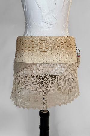 BELTED SKIRT — CREAM CROC / PORTOFINO
