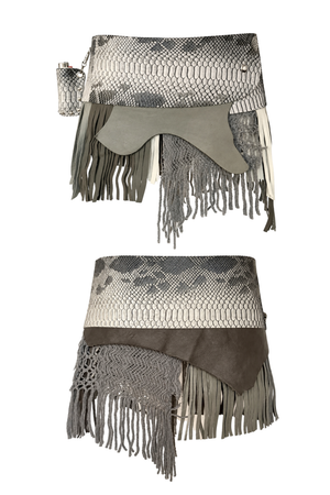 BELTED SKIRT — GRAY VIPER / FROSTBITE