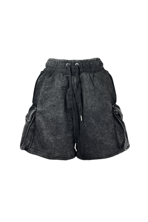 Cargo Shorts in Washed Black