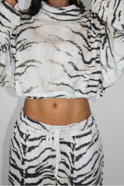 Load image into Gallery viewer, The Zebra Mock Neck French Terry
