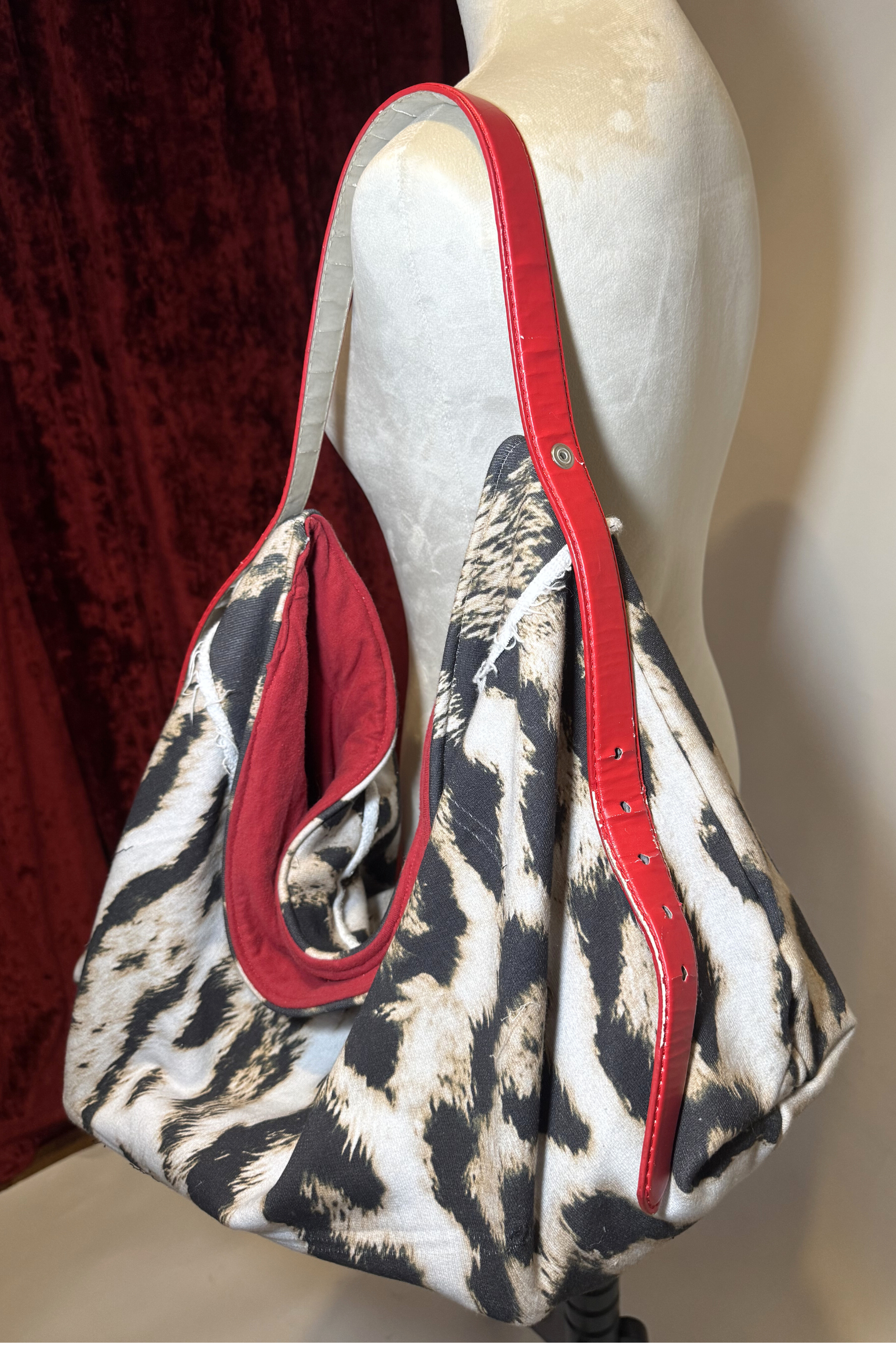 THE BELTED SLING- RED LEOPARD