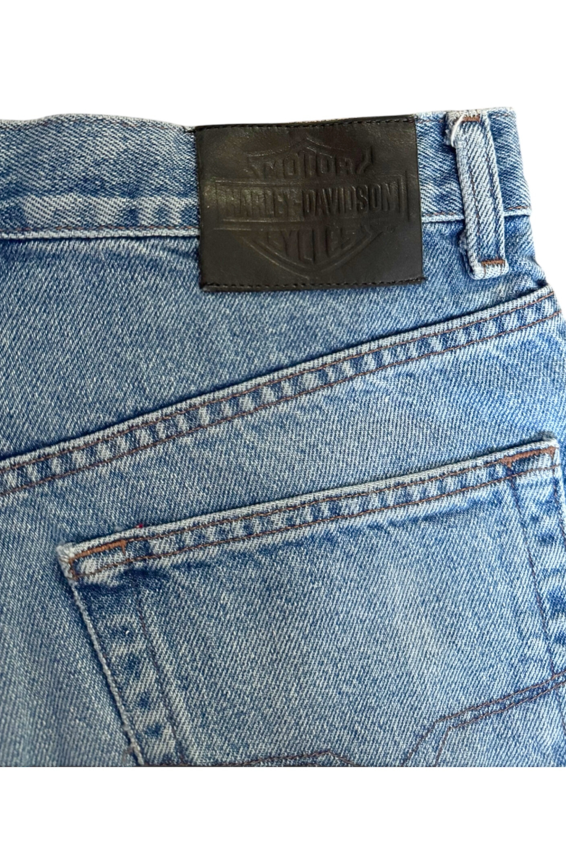 Micro Mini Denim Harley Davidson (Size 26)