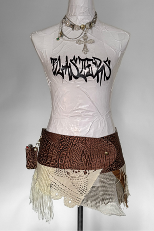 BELTED SKIRT — BRONZE CROC / AUTUMN HAZE