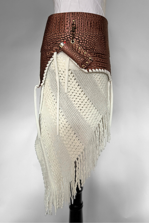 BELTED SKIRT — BRONZE CROC / CINNAMON GIRL