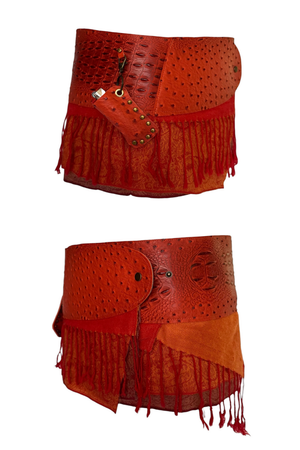 BELTED MINI — ORANGE CROC / ORANGE FRINGE