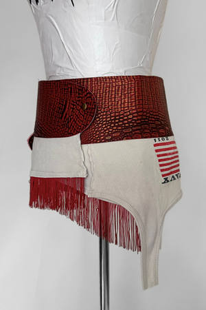 BELTED MINI — RED CROC / BOARDWALK