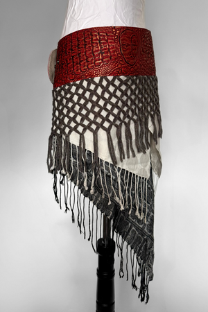 BELTED SKIRT — RED CROC / NOVEMBER RAIN