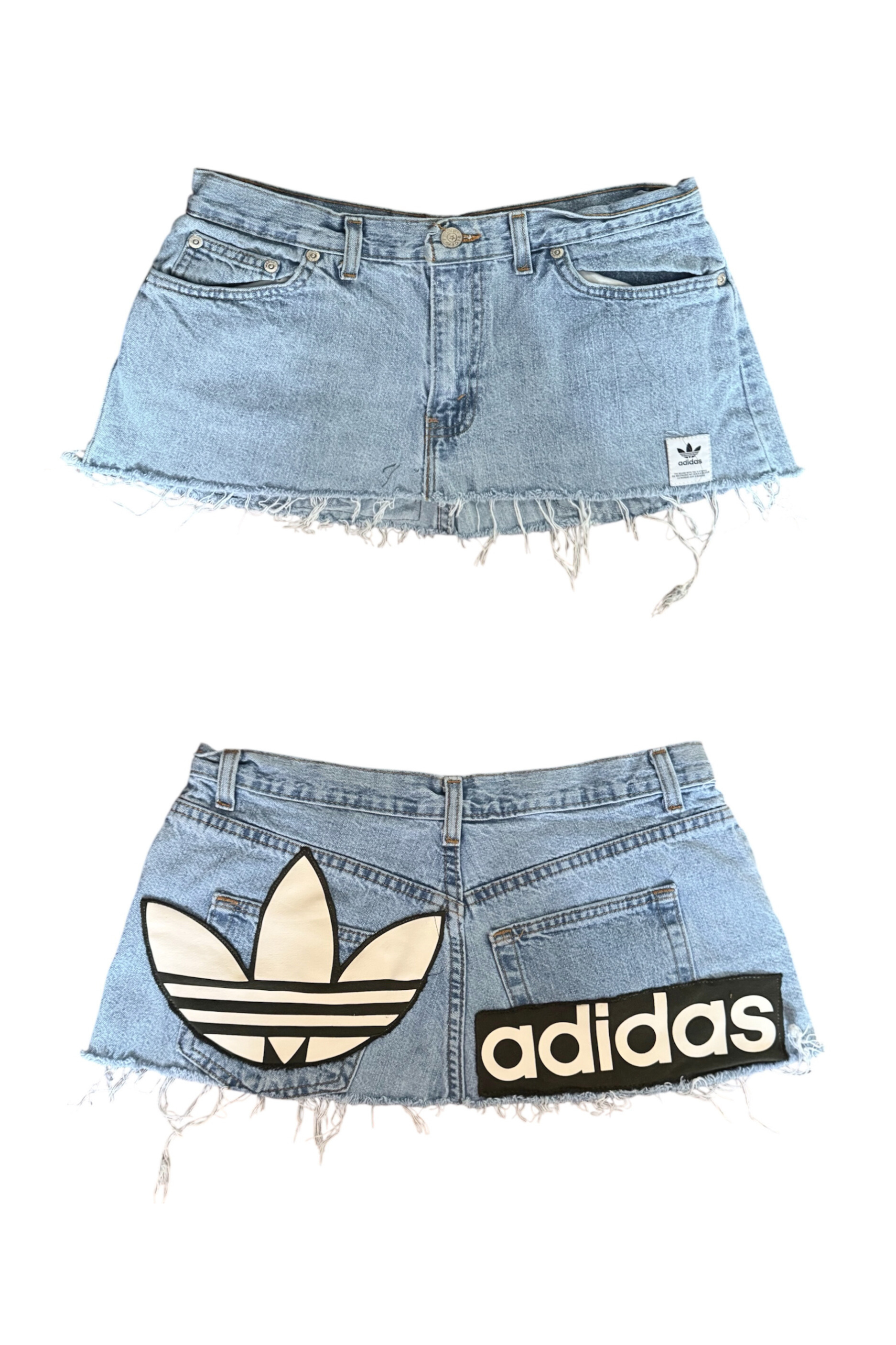 Micro Mini Denim Adidas (Size 24)