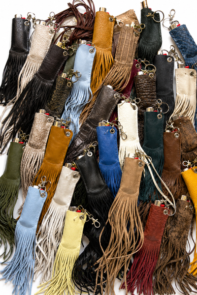 Load image into Gallery viewer, Mystery Fringe Leather Lighter Keychain
