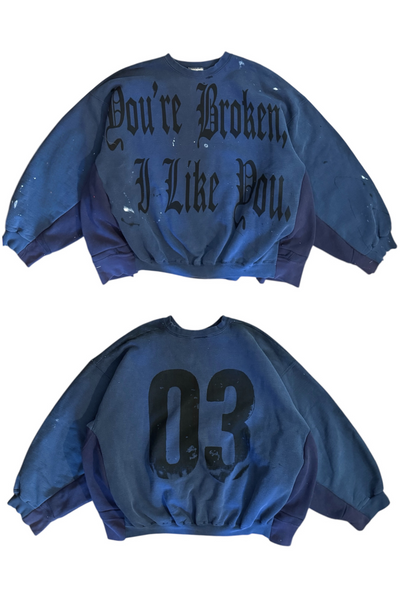 Load image into Gallery viewer, 03: BROKEN CREWNECK NAVY
