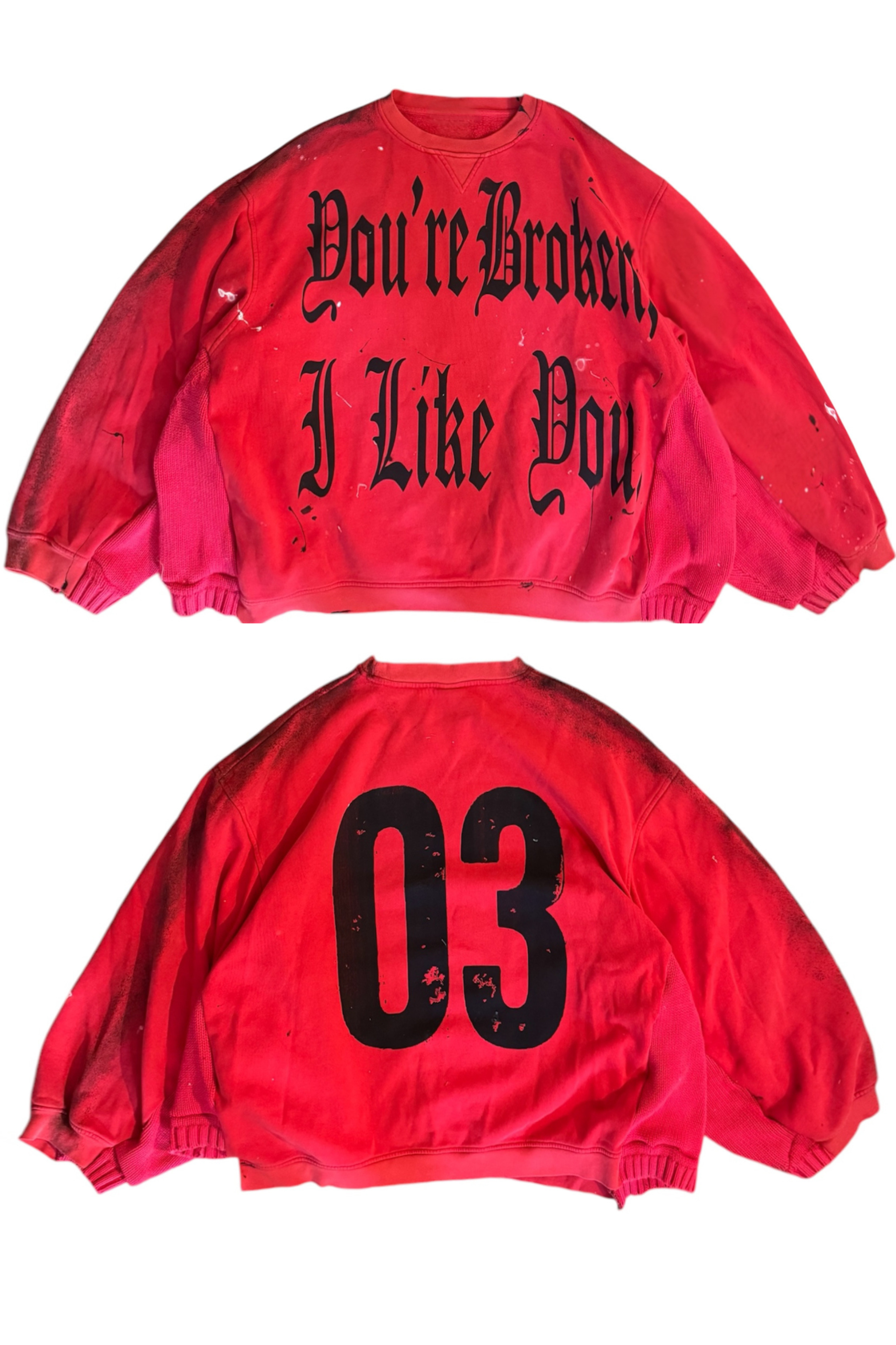 03: BROKEN CREWNECK RED