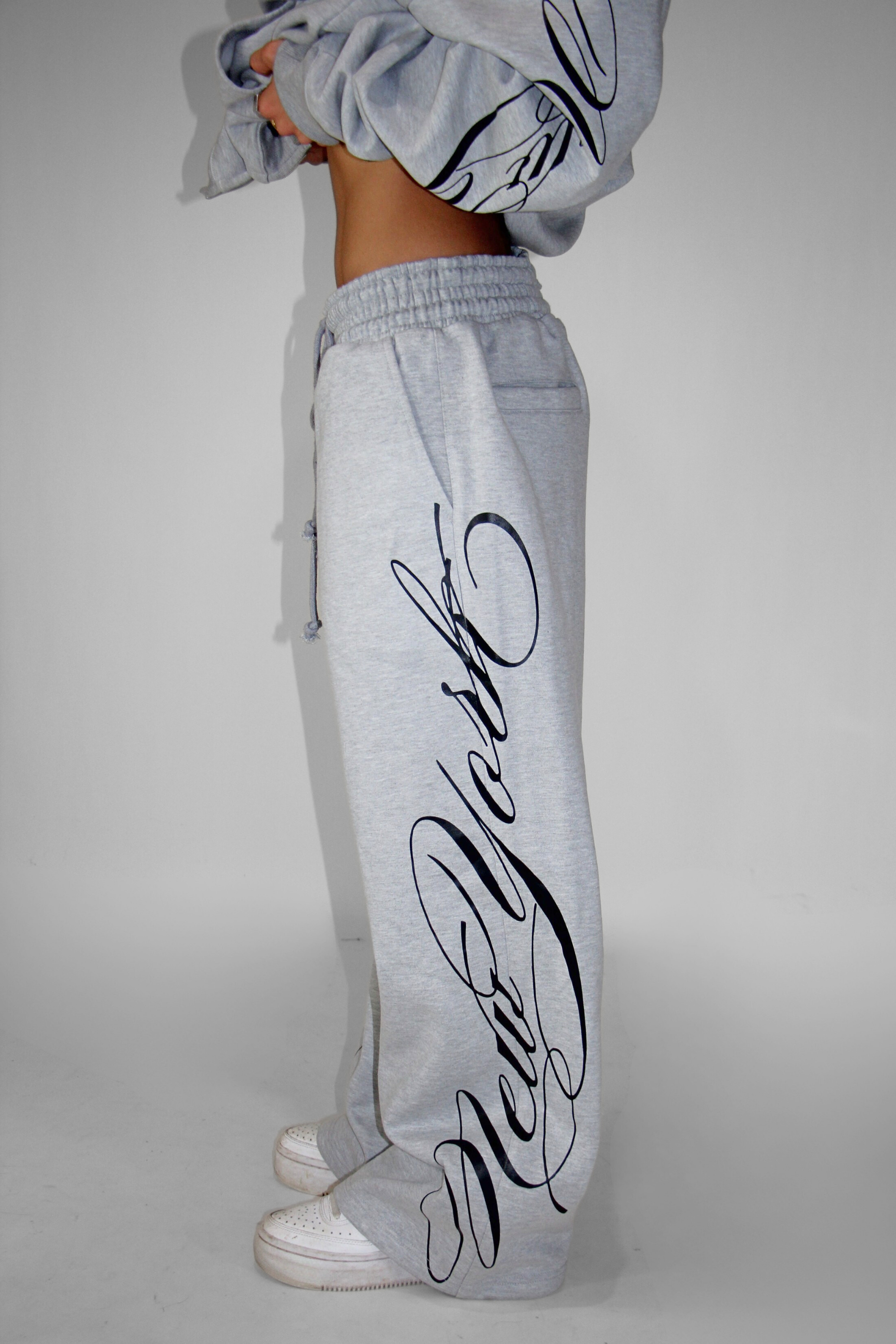 Split Waist Sweats in Gray