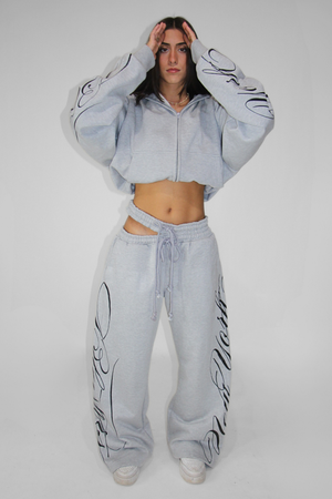 Split Waist Sweats in Gray