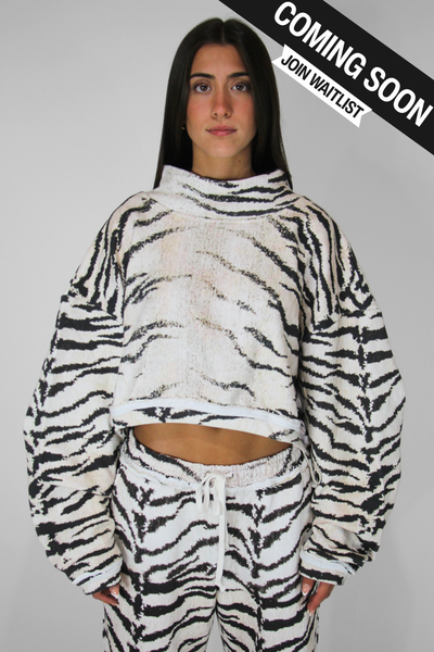 Load image into Gallery viewer, The Zebra Mock Neck French Terry
