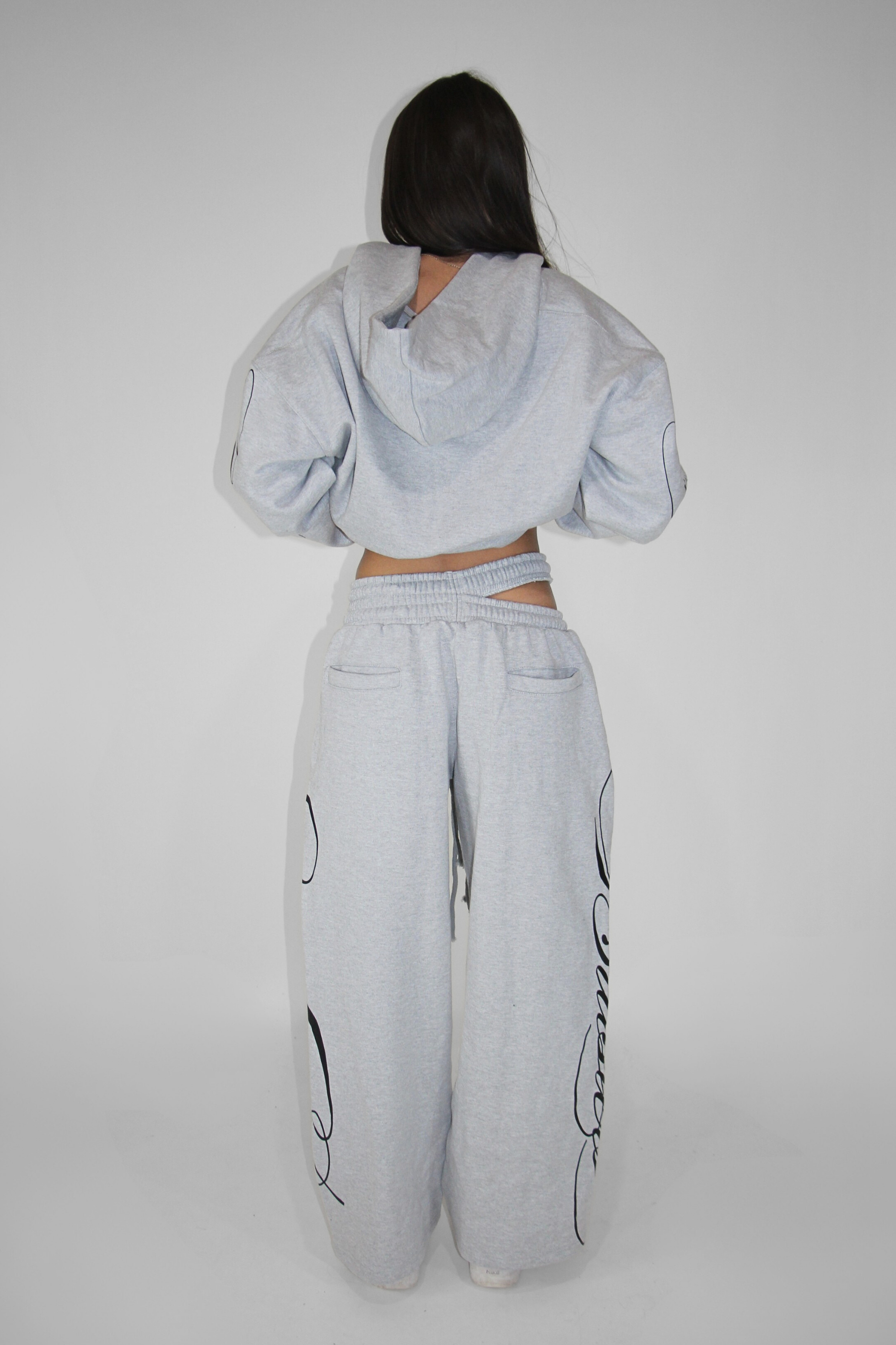 Split Waist Sweats in Gray