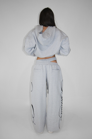Split Waist Sweats in Gray