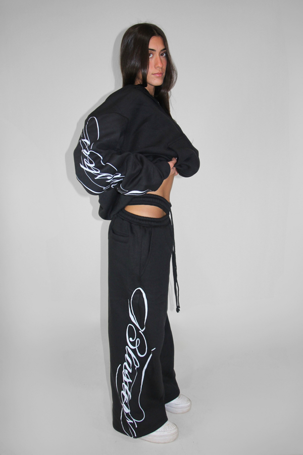 Split Waist Sweats in Black