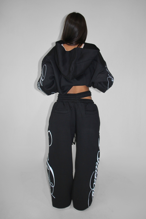 Split Waist Sweats in Black