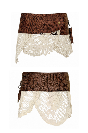 BELTED MINI — BRONZE CROC / LACE