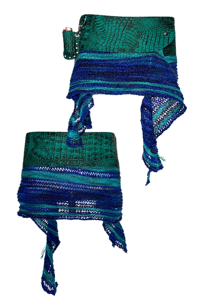 Load image into Gallery viewer, BELTED MINI — TEAL CROC / RIPTIDE
