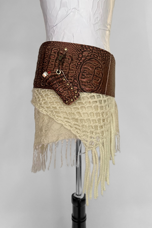 BELTED MINI — BRONZE CROC / LAYERED LACE