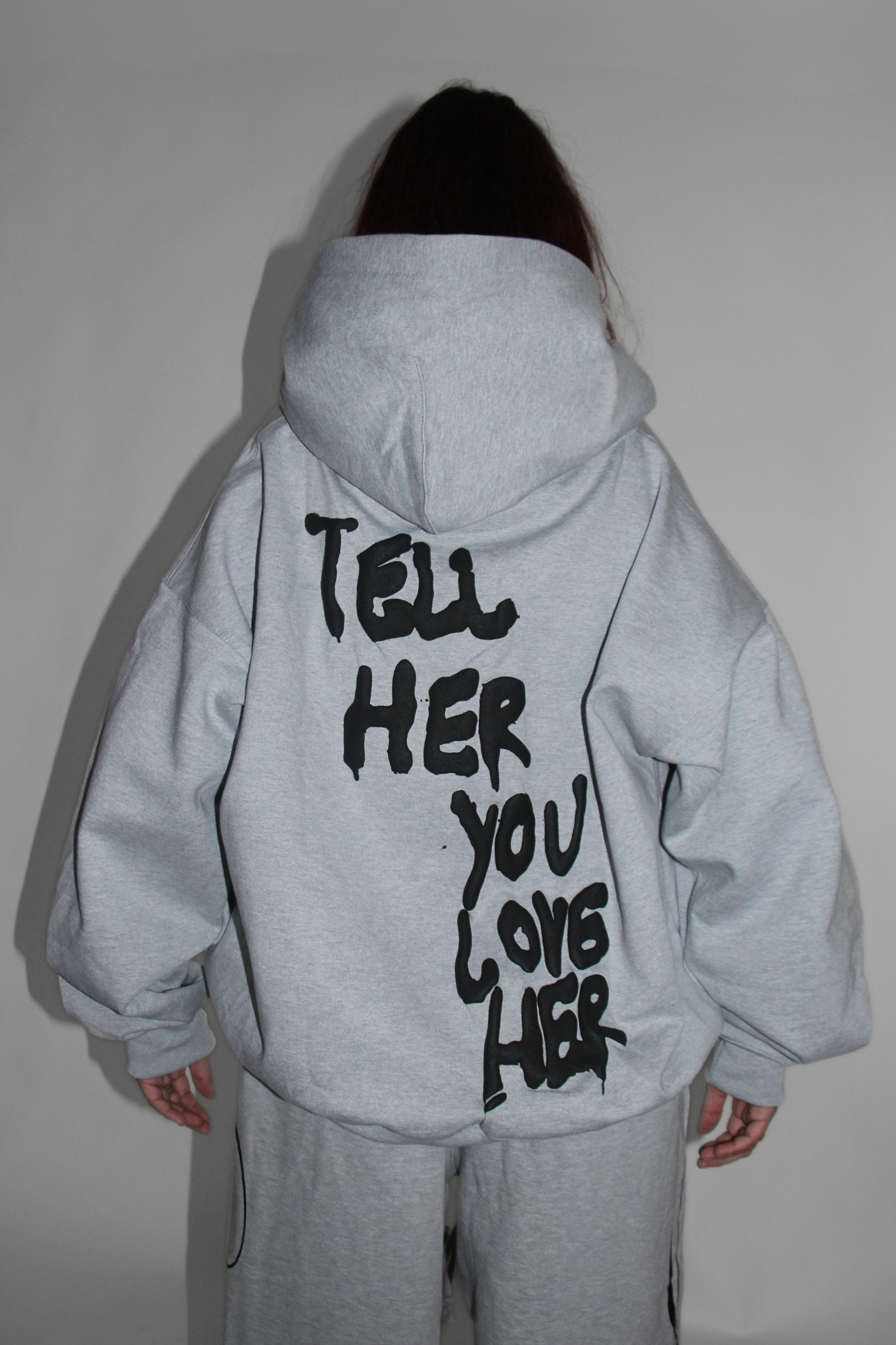 Tell Her You Love Her Hoodie in Gray