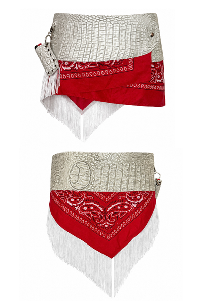 Load image into Gallery viewer, BELTED MINI — WHITE CROC / CABANA
