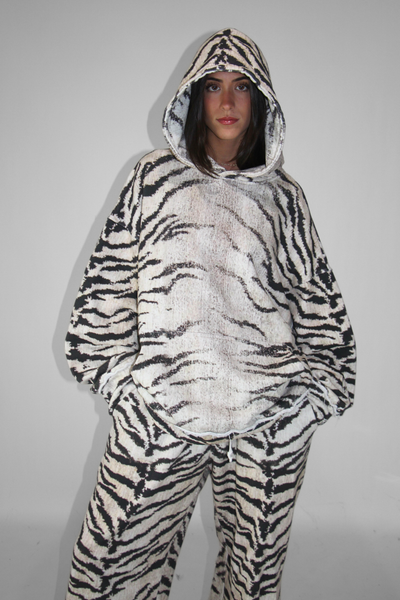 Load image into Gallery viewer, The Zebra Hoodie French Terry
