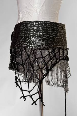 BELTED MINI — BLACK CROC / NIGHT SWIM