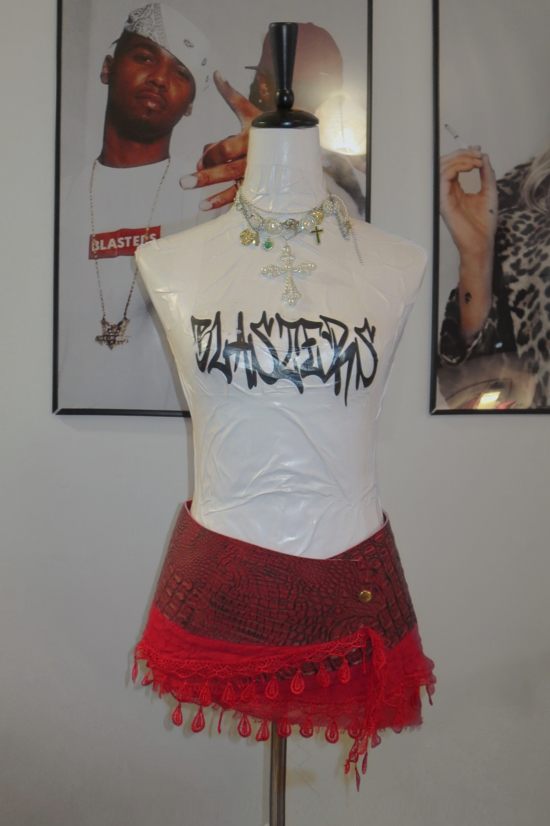 BELTED MINI — RED CROC / FRINGE