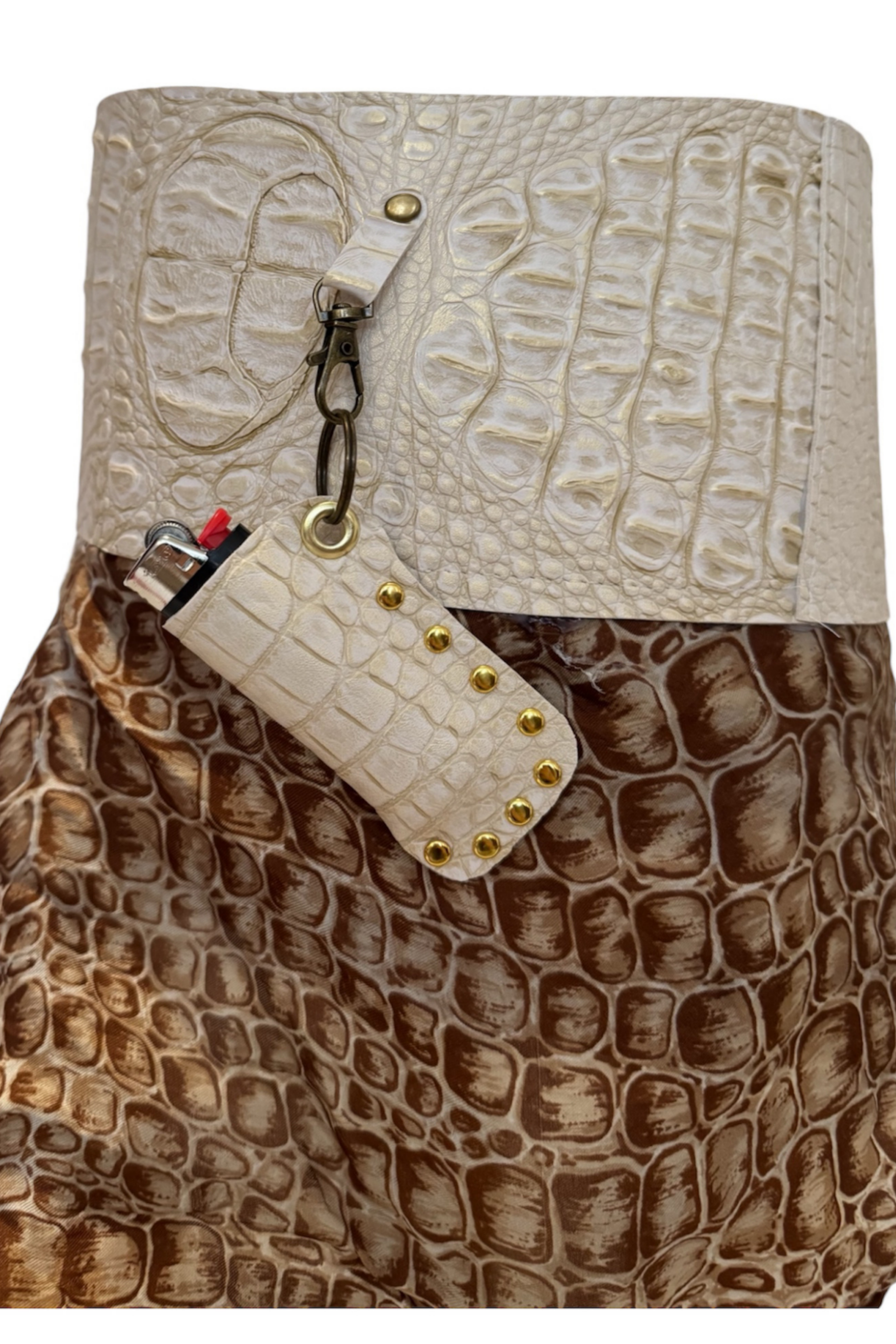 BELTED MINI — IVORY CROC DRAPE