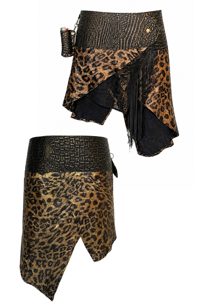 Load image into Gallery viewer, BELTED SKIRT — BLACK CROC / AFTER DARK
