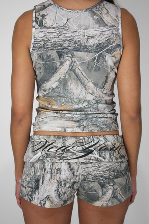 Waffle Knit Mini Short in Camo