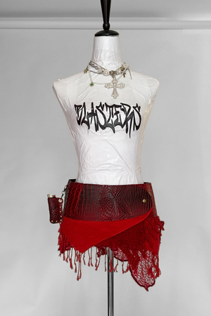 BELTED MINI — RUBY CROC / ROSÉ