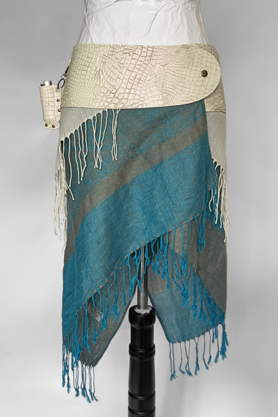 Load image into Gallery viewer, BELTED SKIRT — IVORY CROC / OUT EAST
