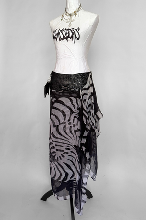 BELTED MINI — BLACK CROC / MIDNIGHT DRAPE