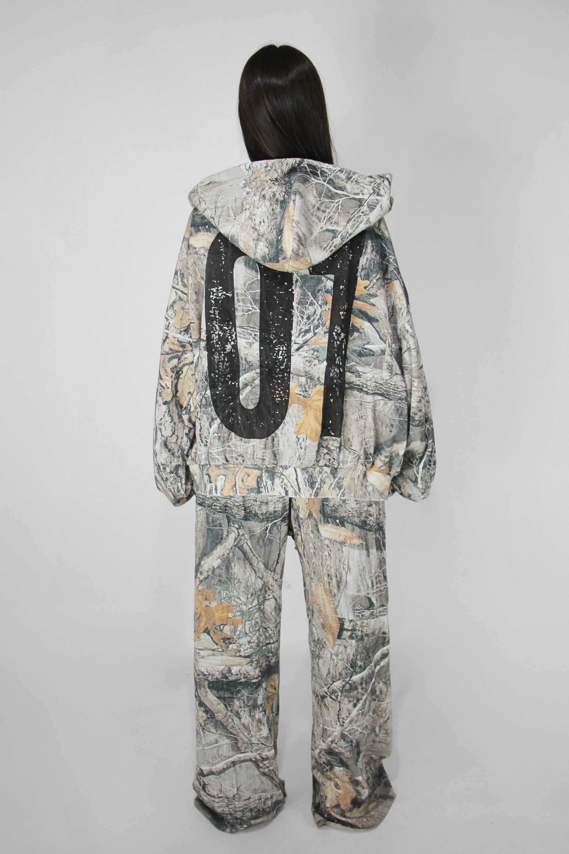 Waffle Knit Zip Up in Camo
