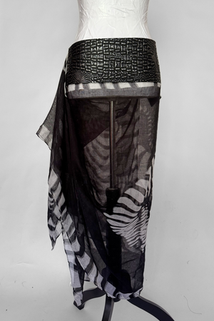 BELTED MINI — BLACK CROC / MIDNIGHT DRAPE