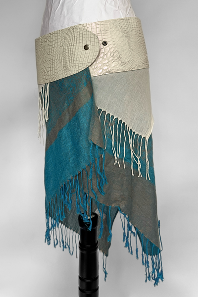 Load image into Gallery viewer, BELTED SKIRT — IVORY CROC / OUT EAST
