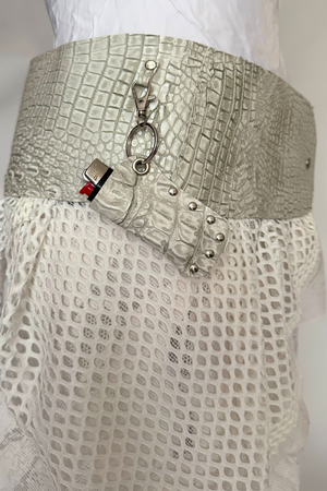 BELTED SKIRT — SILVER CROC / TIL DEATH