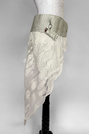 BELTED SKIRT — SILVER CROC / TIL DEATH