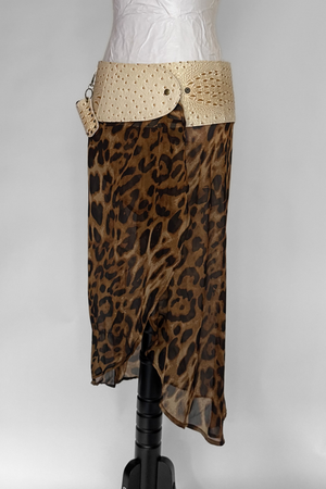BELTED MINI — CREAM CROC / LEOPARD DRAPE
