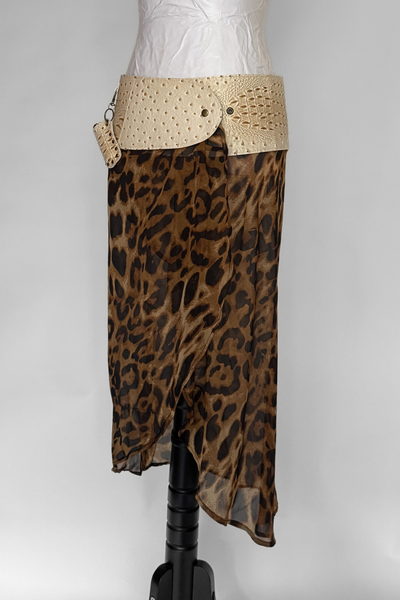 Load image into Gallery viewer, BELTED MINI — CREAM CROC / LEOPARD DRAPE

