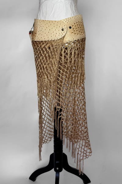 Load image into Gallery viewer, BELTED MINI — CREAM CROC / 14 KARAT
