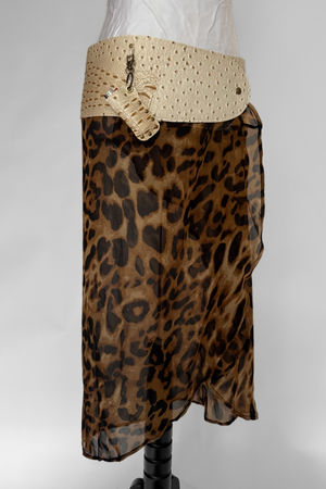 BELTED MINI — CREAM CROC / LEOPARD DRAPE