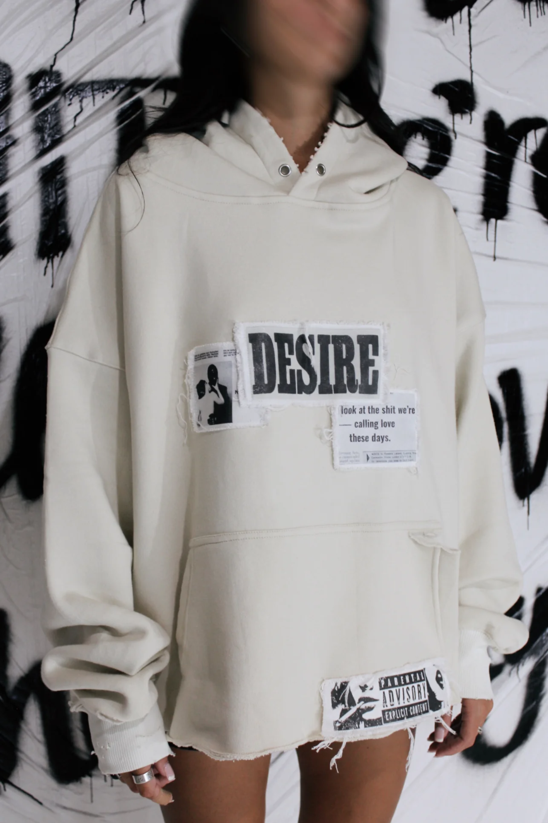 Tell Her You Love Her Hoodie in Cream DECONSTRUCTED