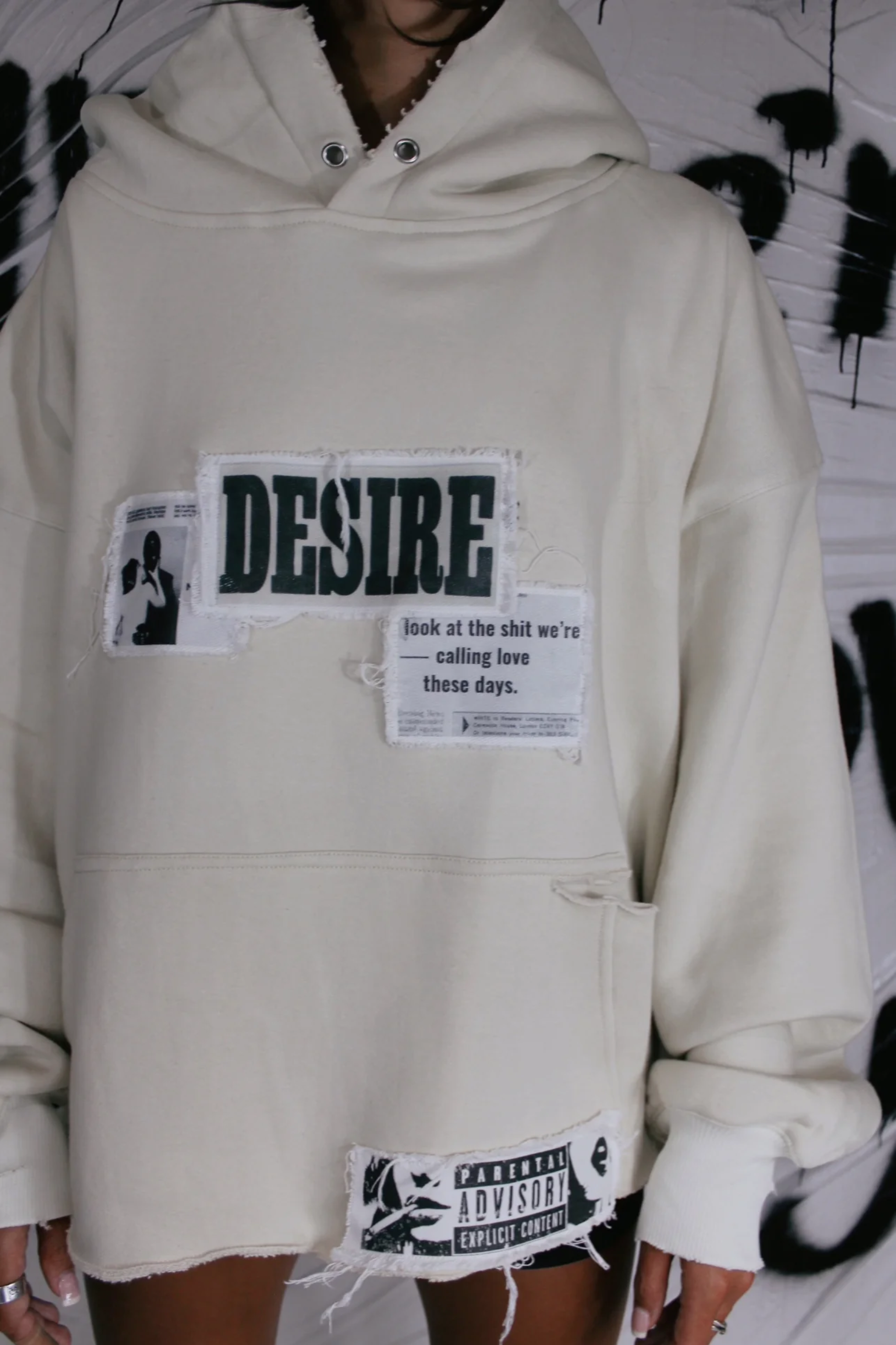 Tell Her You Love Her Hoodie in Cream DECONSTRUCTED