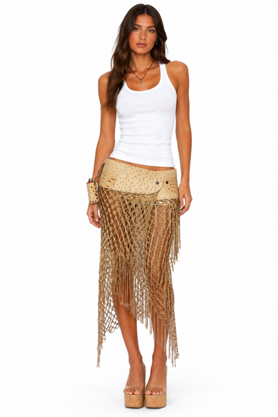 Load image into Gallery viewer, BELTED MINI — CREAM CROC / 14 KARAT
